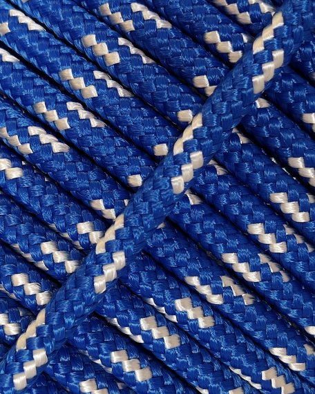 Cuerda yembé reforzada PES 5 mm Azul Francia / Crudo 100 m