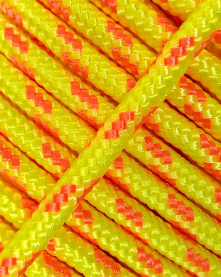 Cuerda yembé reforzada PES 6 mm Amarillo fluo / naranja 100 m