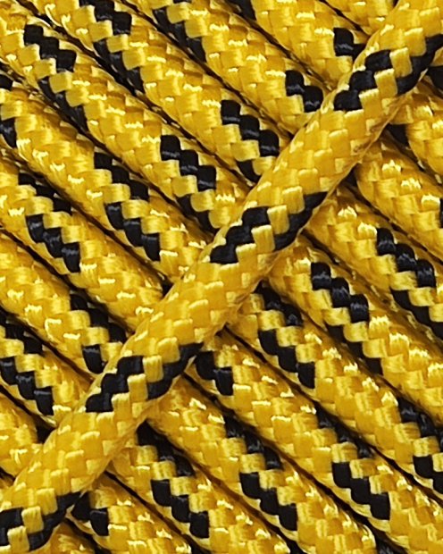 Cuerda yembé reforzada PES 5 mm Amarillo girasol / Negro 100 m