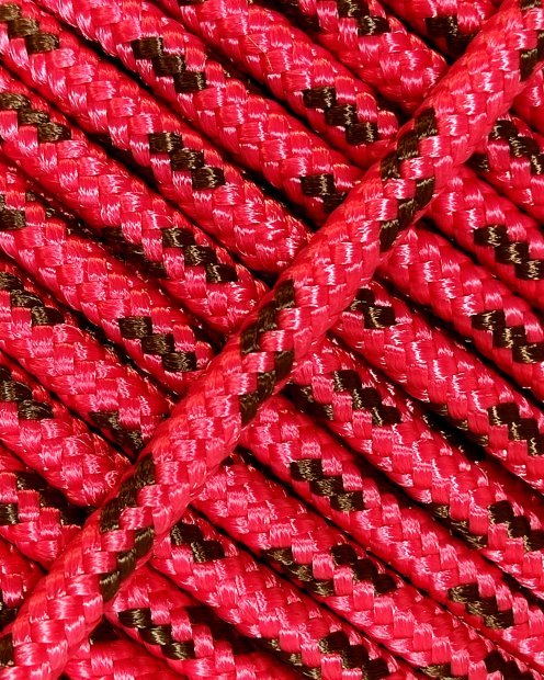 Cuerda yembé reforzada PES 5 mm Frambuesa / marrón 100 m
