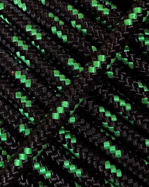 Cuerda yembé reforzada PES 5 mm Negro / Verde 100 m