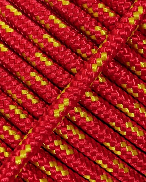 Cuerda yembé reforzada PES 5 mm Rojo / amarillo girasol 100 m