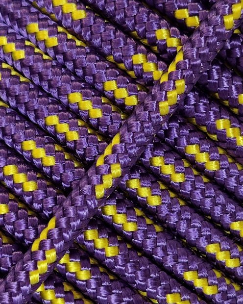 Cuerda yembé reforzada PES 5 mm Violeta / Amarillo girasol 100 m