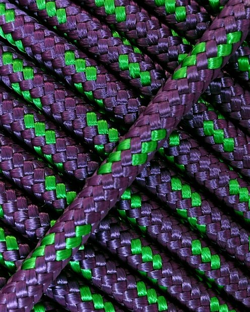 Cuerda yembé reforzada PES 6 mm Violeta / verde 100 m