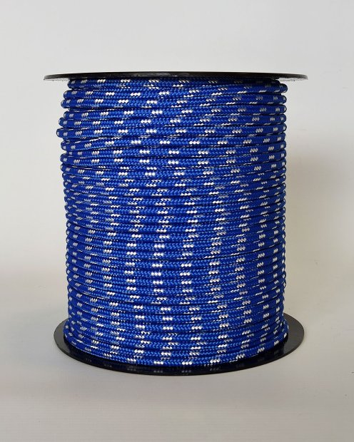 Cuerda yembé reforzada PES 5 mm Azul Francia / Crudo 100 m