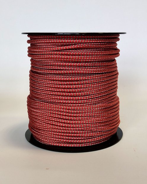 Cuerda yembé reforzada PES 5 mm Zigzag Rojo / latón 100 m