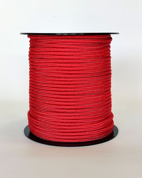 Cuerda tambor yembé reforzada PES 5 mm Rojo 100 m