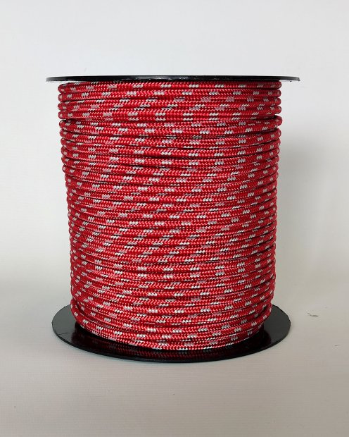 Cuerda yembé reforzada PES 5 mm Rojo / Gris 100 m