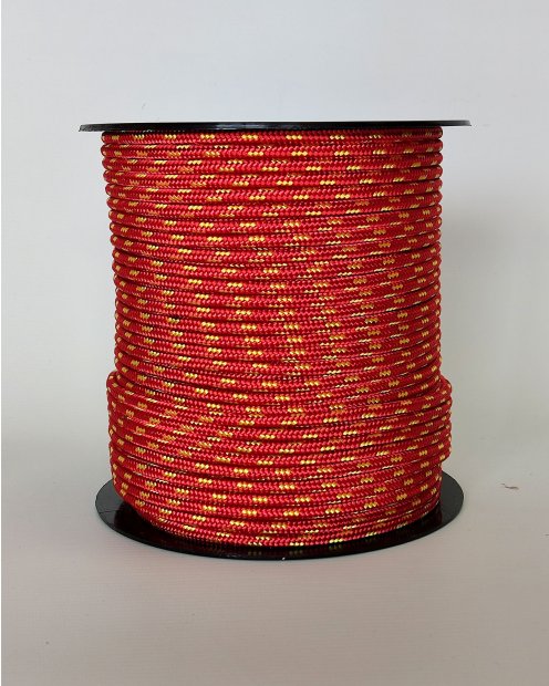 Cuerda yembé reforzada PES 5 mm Rojo / amarillo girasol 100 m