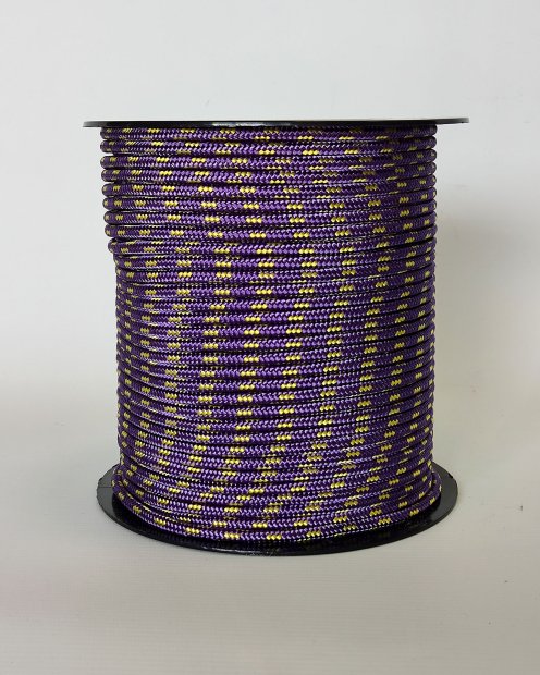 Cuerda yembé reforzada PES 5 mm Violeta / Amarillo girasol 100 m