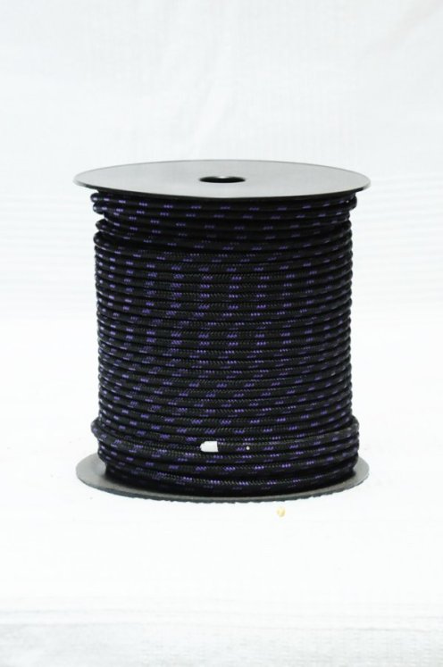Cuerda yembé reforzada PES 4 mm Negro / violeta 100 m