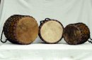 Venta set dundun - Trio de mini-tambores dununs de Ghana