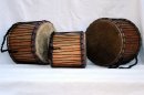 Venta set dundun - Trio de mini-tambores dununs de Ghana