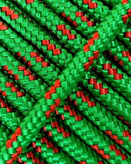 Cuerda tambor yembé reforzada PES 5 mm Verde / Rojo 20 m