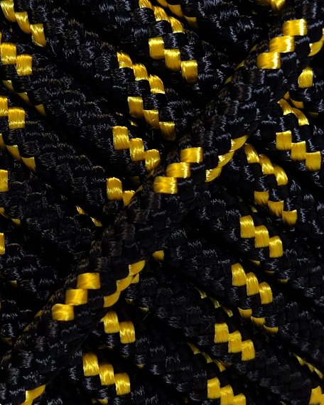 Cuerda tambor yembé reforzada PES 4 mm Negro / Amarillo fluo 100 m