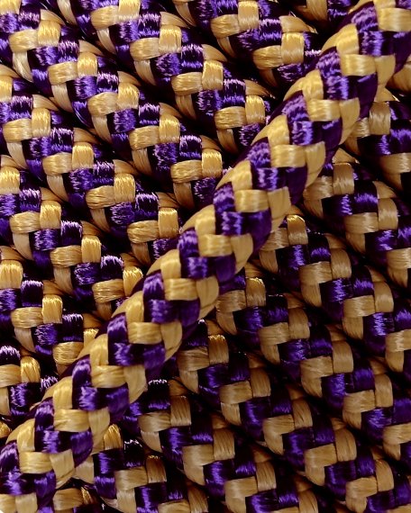 Cuerda yembé reforzada PES 5 mm Zigzag Violeta / Beige 20 m