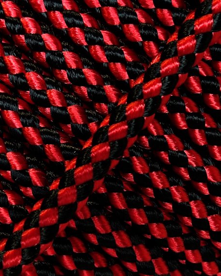 Cuerda tambor yembé reforzada PES 5 mm Damero Rojo / Negro 20 m
