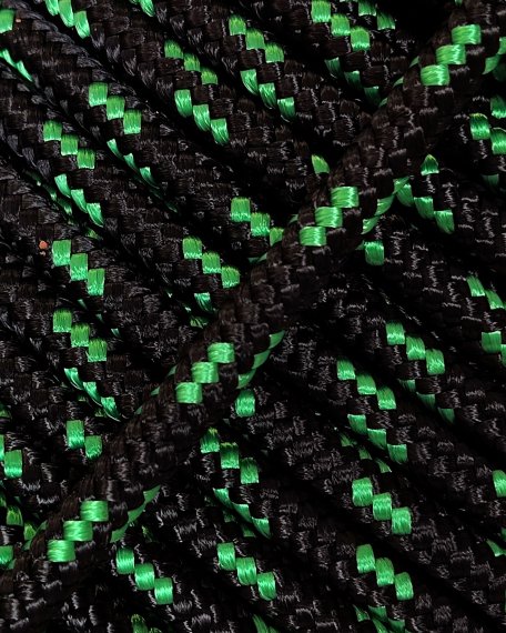 Cuerda tambor yembé reforzada PES 5 mm Negro / Verde 100 m