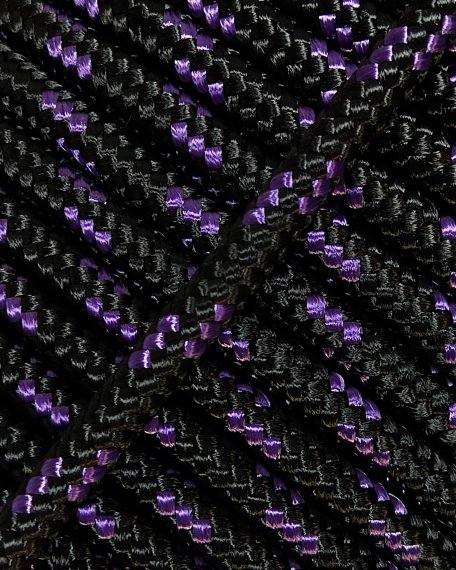 Cuerda trenzada con núcleo Ø5 mm negro hilo violeta 20 m - Cuerda para tambor djembé