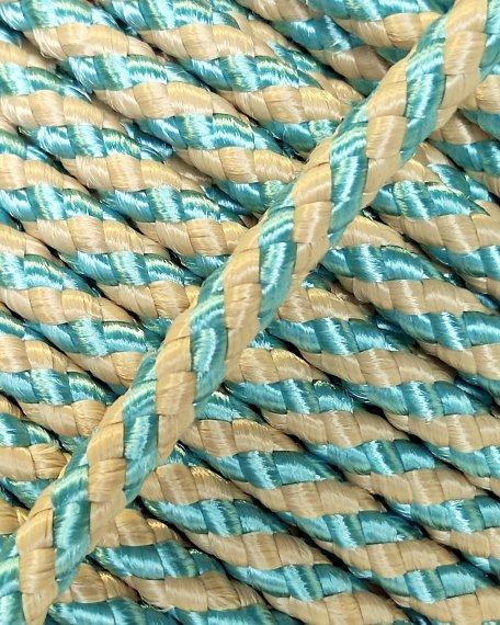 Cuerda tambor yembé reforzada PES 5 mm Diagonal Azul pastel / Beige 20 m