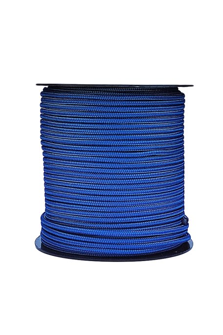 Cuerda trenzada con núcleo Ø5 mm azul regio 100 m - Cuerda para tambor djembé