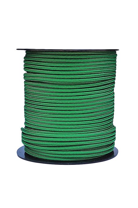 Cuerda trenzada con núcleo Ø5 mm verde prado 100 m - Cuerda para tambor djembé