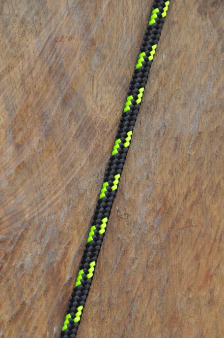 Cuerda de alpinismo djembé para djembé Ø5 mm negra / amarilla flúor - Cuerda djembe tambor