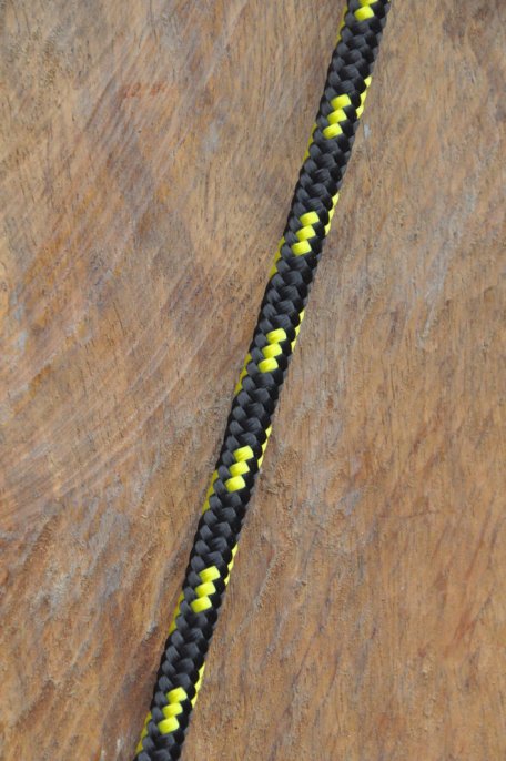 Cuerda de alpinismo para djembé Ø6 mm negra / amarilla flúor - Cuerda djembe tambor
