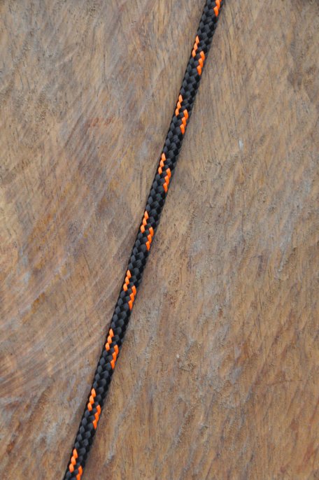 Cuerda de alpinismo djembé Ø4 mm negra / naraja flúor - Cuerda para djembe tambor