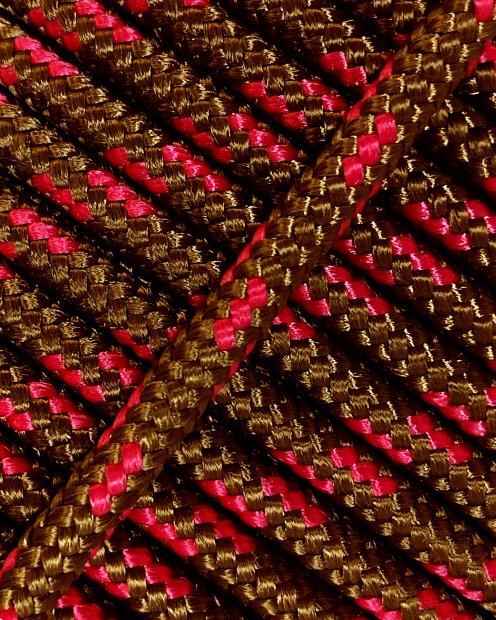 Cuerda tambor yembé reforzada PES 5 mm Latón / Frambuesa 20 m