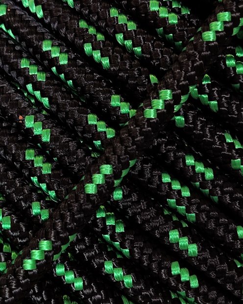 Cuerda tambor yembé reforzada PES 5 mm Negro / Verde 100 m