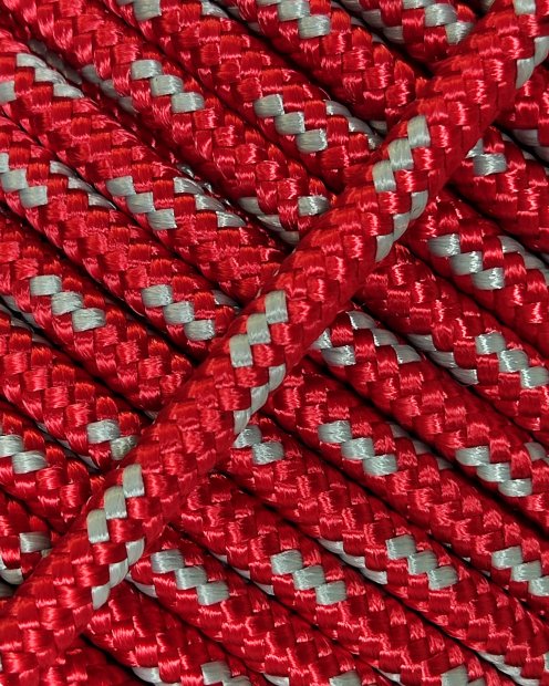 Cuerda tambor yembé reforzada PES 5 mm Rojo / Gris 100 m