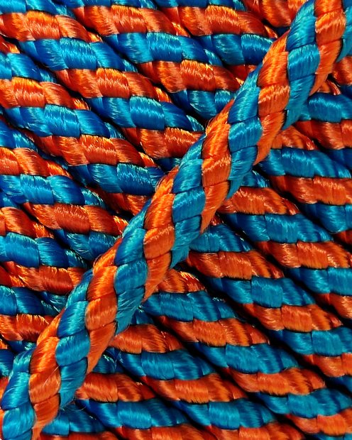 Cuerda tambor yembé reforzada PES 5 mm Diagonal Azul / Cobre 100 m