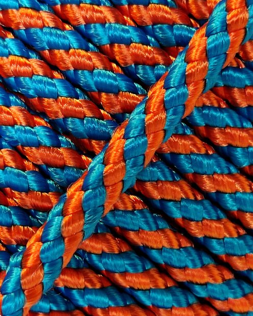 Cuerda yembé reforzada PES 5 mm Diagonal Azul / cobre 100 m