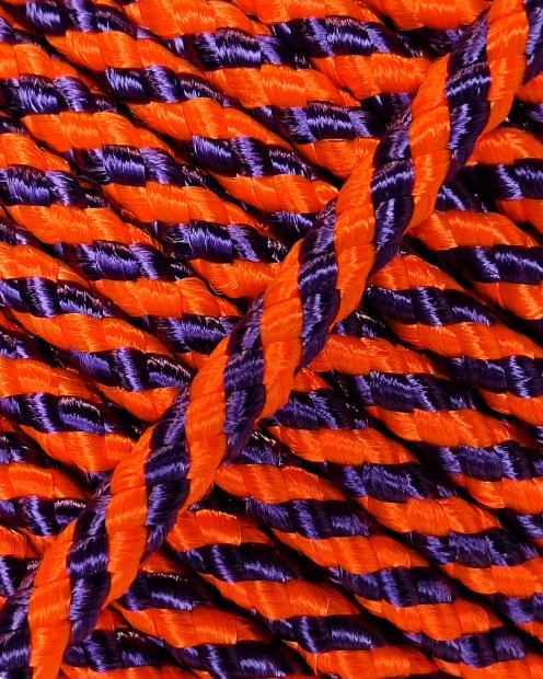 Cuerda tambor yembé reforzada PES 5 mm Diagonal Naranja fluo / Violeta 100 m