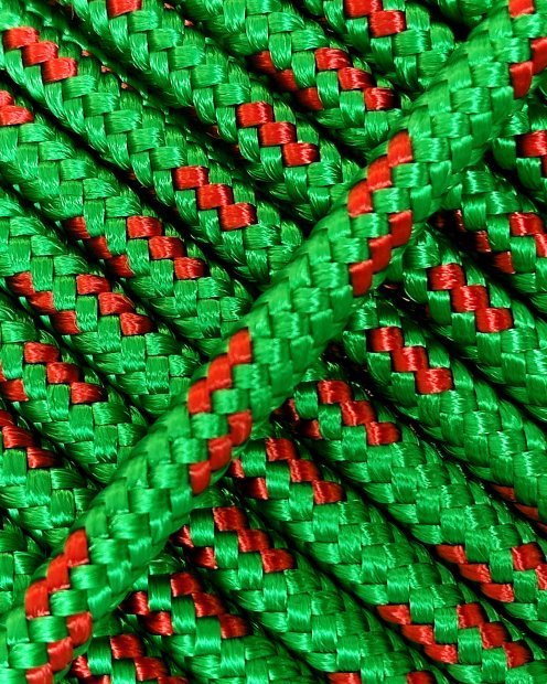 Cuerda tambor yembé reforzada PES 5 mm Verde / Rojo 100 m
