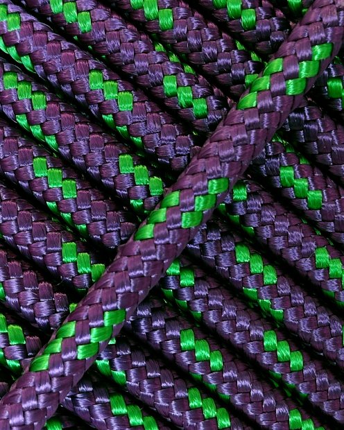 Cuerda tambor yembé reforzada PES 5 mm Violeta / Verde 100 m