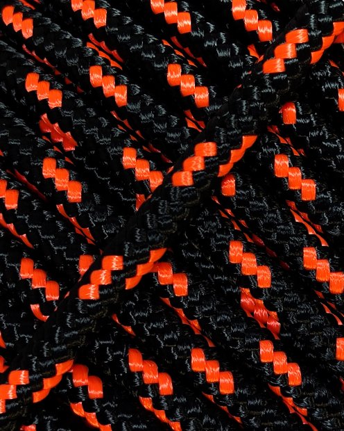 Cuerda yembé reforzada PES 6 mm Negro / naranja fluo 100 m