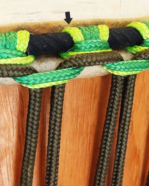 Cuerda yembé hueca PES 5 mm Verde fluo 20 m