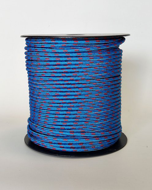 Cuerda tambor yembé reforzada PES 5 mm Azul / Rojo 100 m