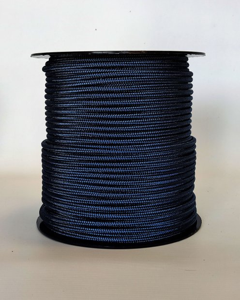 Cuerda tambor yembé reforzada PES 5 mm Azul denim 100 m