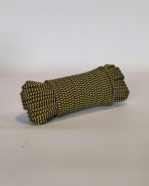 Driza 5 mm (espina de pez, negro / amarillo girasol) - Cuerda tambor djembé 20 m