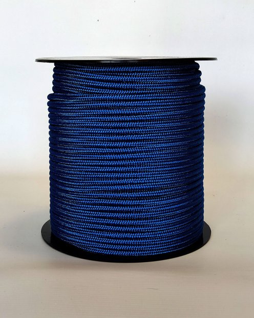 Cuerda tambor yembé reforzada PES 5 mm Azul real 100 m