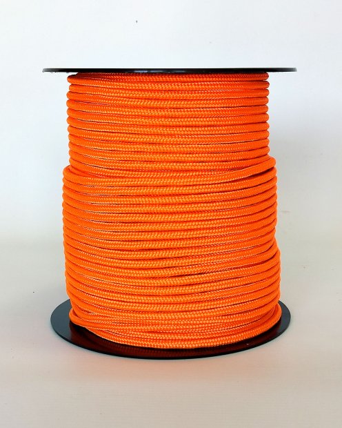 Cuerda tambor yembé reforzada PES 5 mm Naranja fluo 100 m