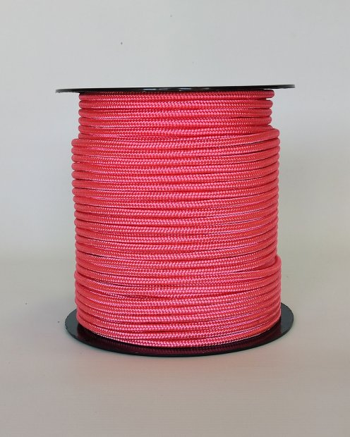 Cuerda tambor yembé reforzada PES 5 mm Rosa fluo 100 m