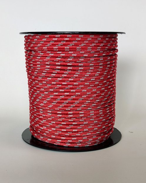 Cuerda tambor yembé reforzada PES 5 mm Rojo / Gris 100 m