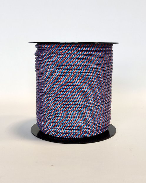Cuerda yembé reforzada PES 5 mm Diagonal Azul / cobre 100 m