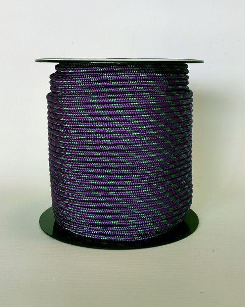 Cuerda tambor yembé reforzada PES 5 mm Violeta / Verde 100 m