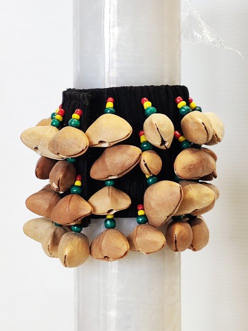Sonajero de semillas africana - Pulsera sonajero Kenari 4 hileras CRE21L