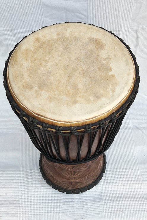 Djembé de Guinea con piel de vaca - Tambor djembe alta gama piel de becerro, piel de buey, piel de toro